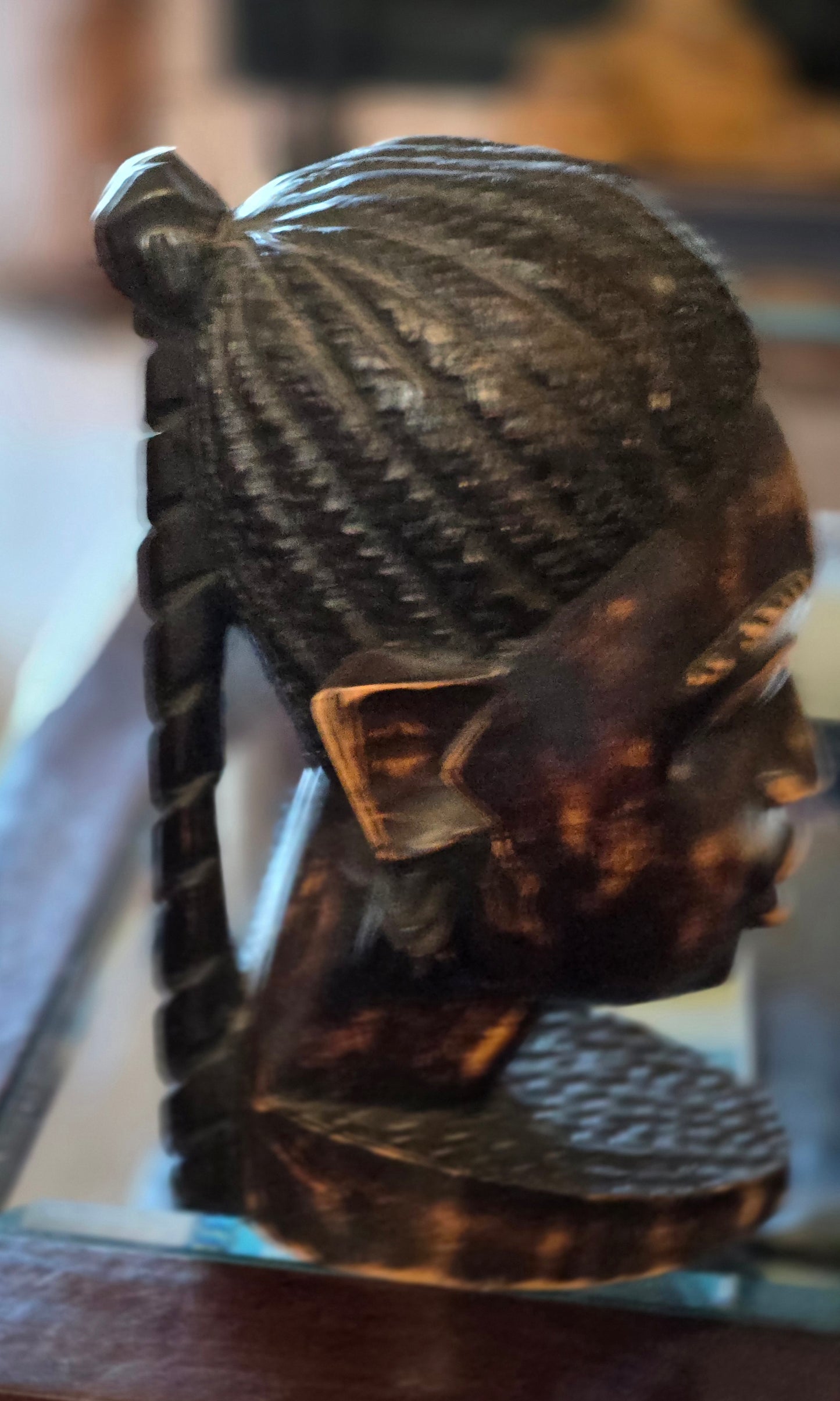 African Figurine woman with Braided hair 