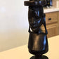 Pair of 2 Ebony Figure Statues-Candlesticks. African Ebony Carved Wood figures.