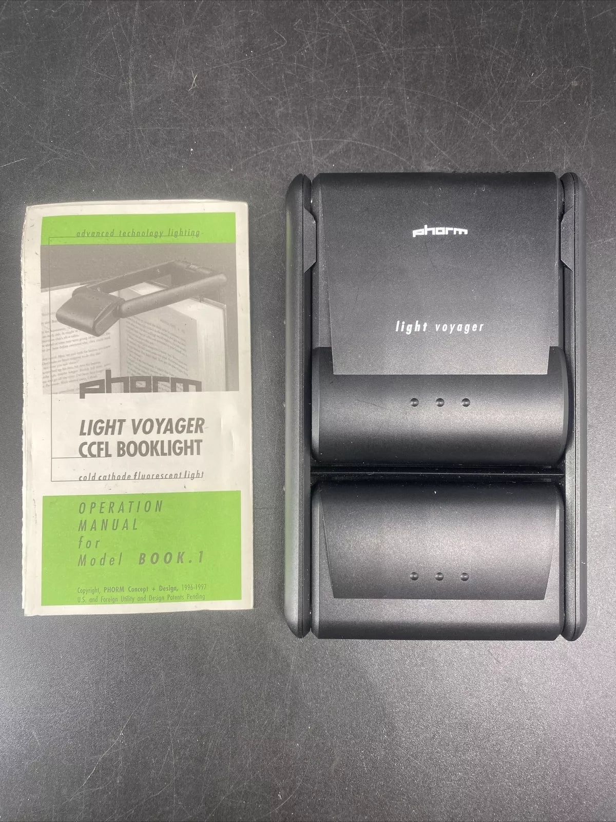 Vintage Phorm Concept + Design Light Voyager Folding Book Light 1997